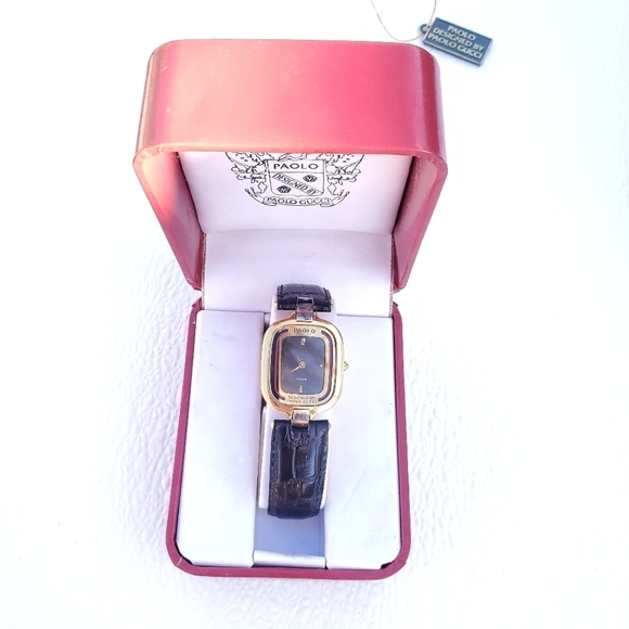 Vintage Paolo Gucci Swiss Quartz Ltd Edition 422 Watch Alligator Band in Box - Picture 2 of 10